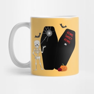 halloween skeleton coffin vector art Mug